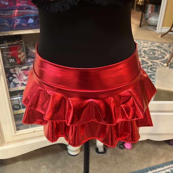 Red Mini Rave Skirt - Picture 9 of 12